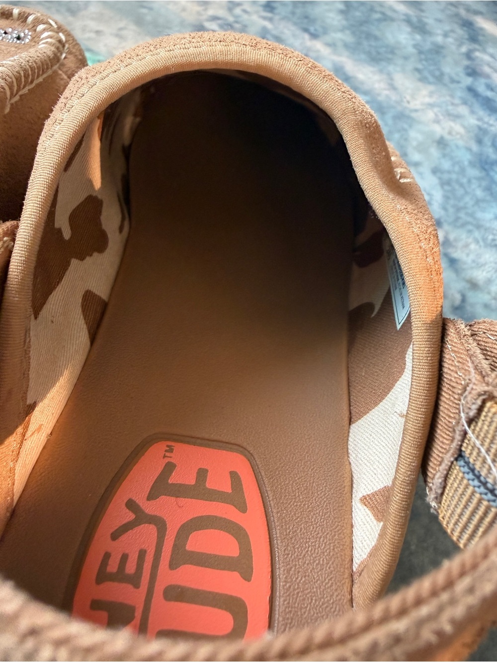 Hey Dude Delray Clog Suede Size 8 - customized with crystal snake decal - Picture 9 of 13